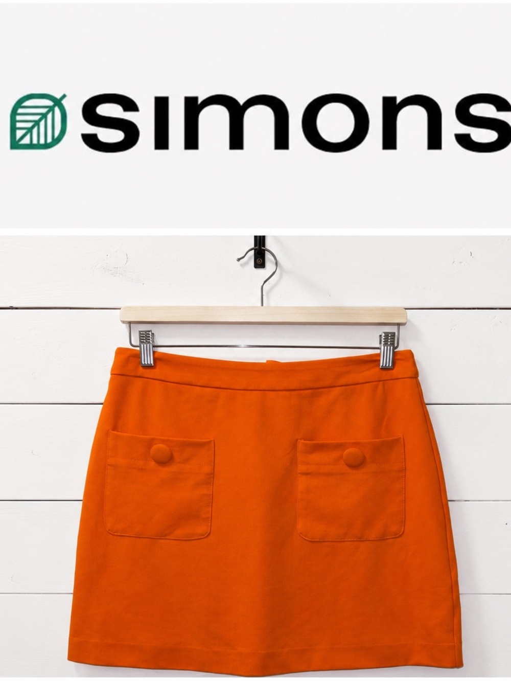 Icône Simons Orange Mini Skirt – Size M